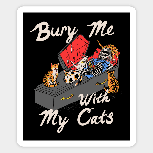 Bury Me With My Cats Magnet by Hillary White Rabbit